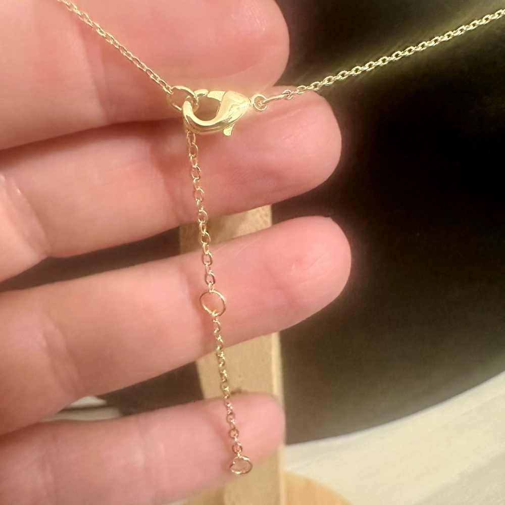 Dainty Gold Tone CZ Cross Necklace – Adjustable 16–18” - Picture 9 of 11